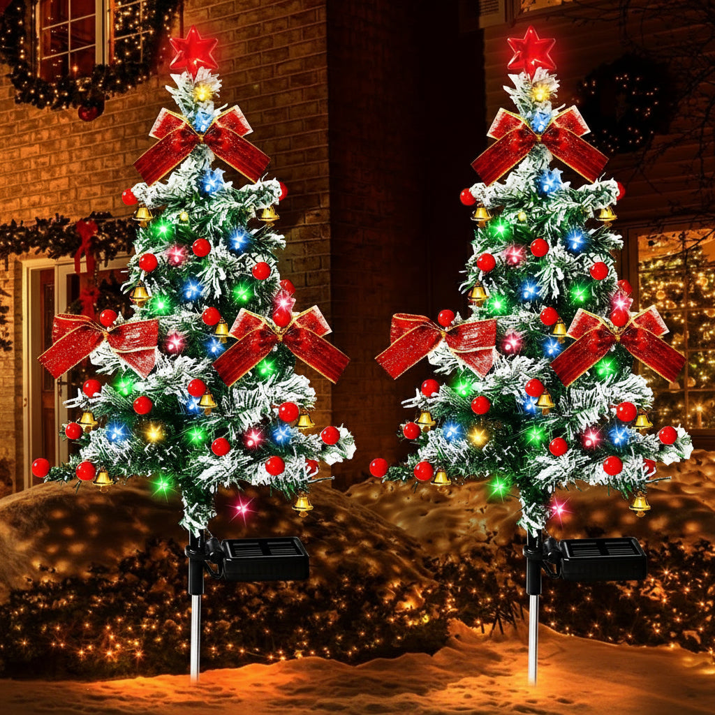 Outdoor Christmas Tree Lighting Solar LED Garden Festive Decoration