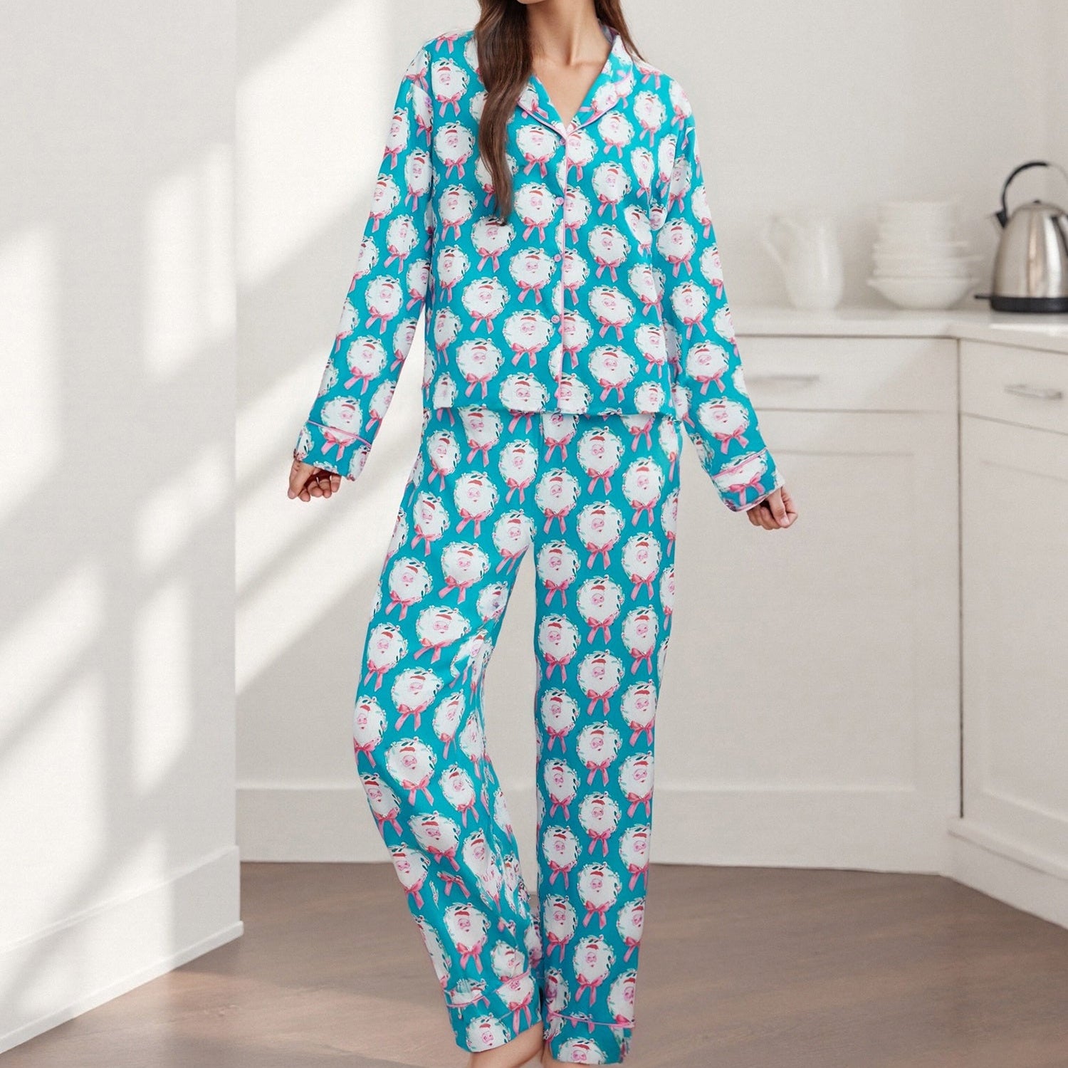 Women's Christmas Pajama Loungewear Set Cozy Two Piece