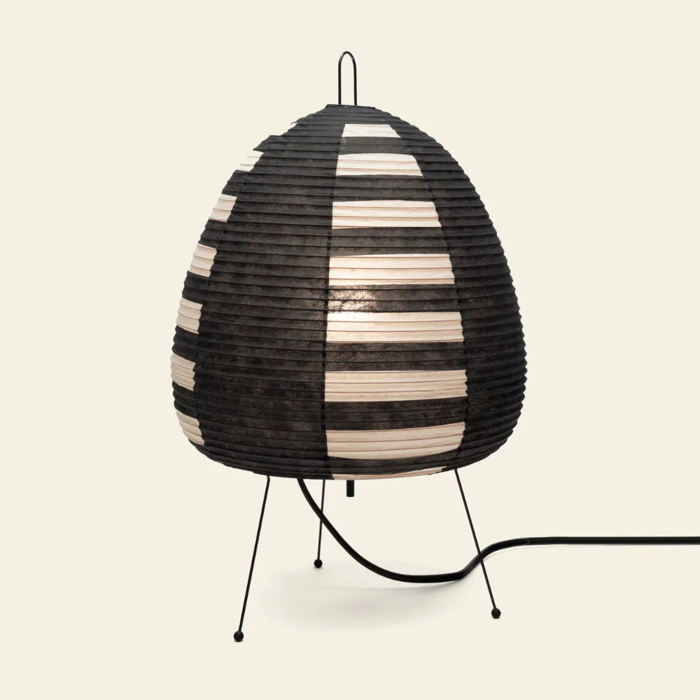 Table Lamp Japanese Rice Paper Shade Metal Base