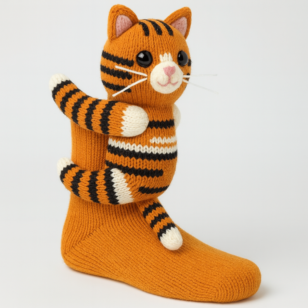 Cozy Animal Knitted Socks Plush Winter Slipper Socks