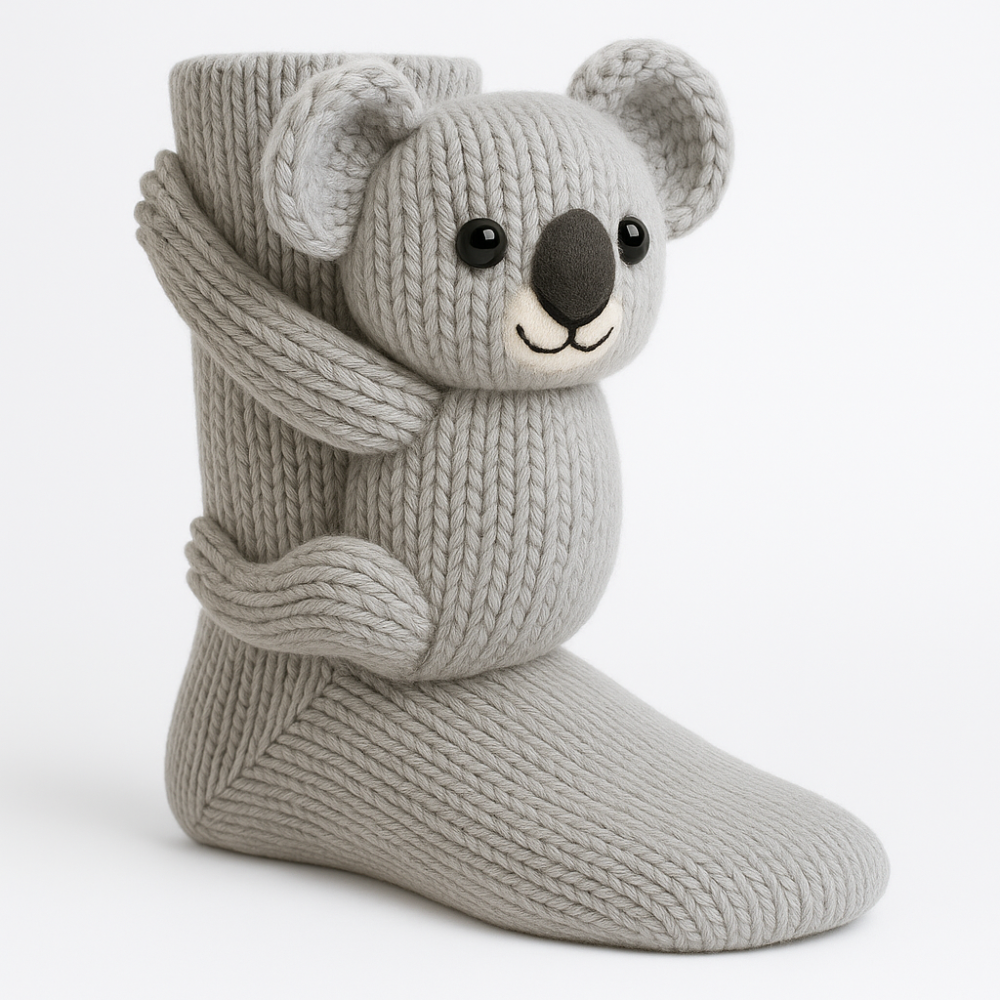 Cozy Animal Knitted Socks Plush Winter Slipper Socks