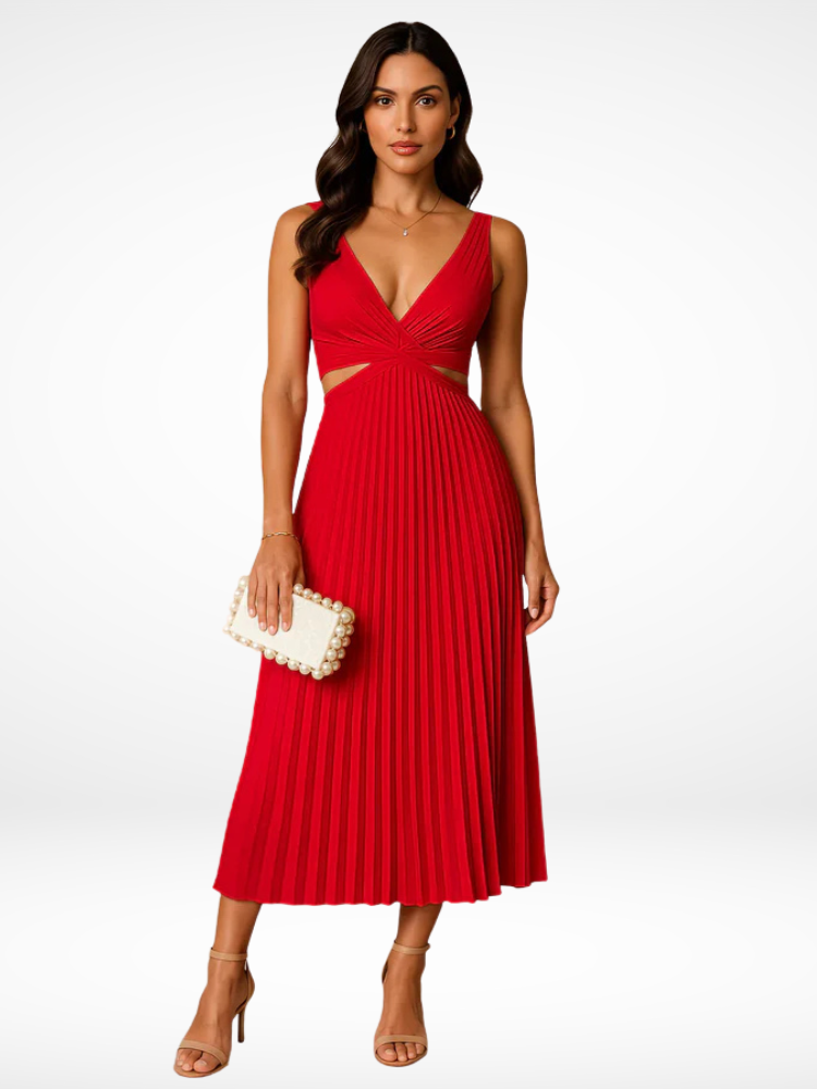 Women's Formal Summer Cocktail Dress | Sleeveless Midi
