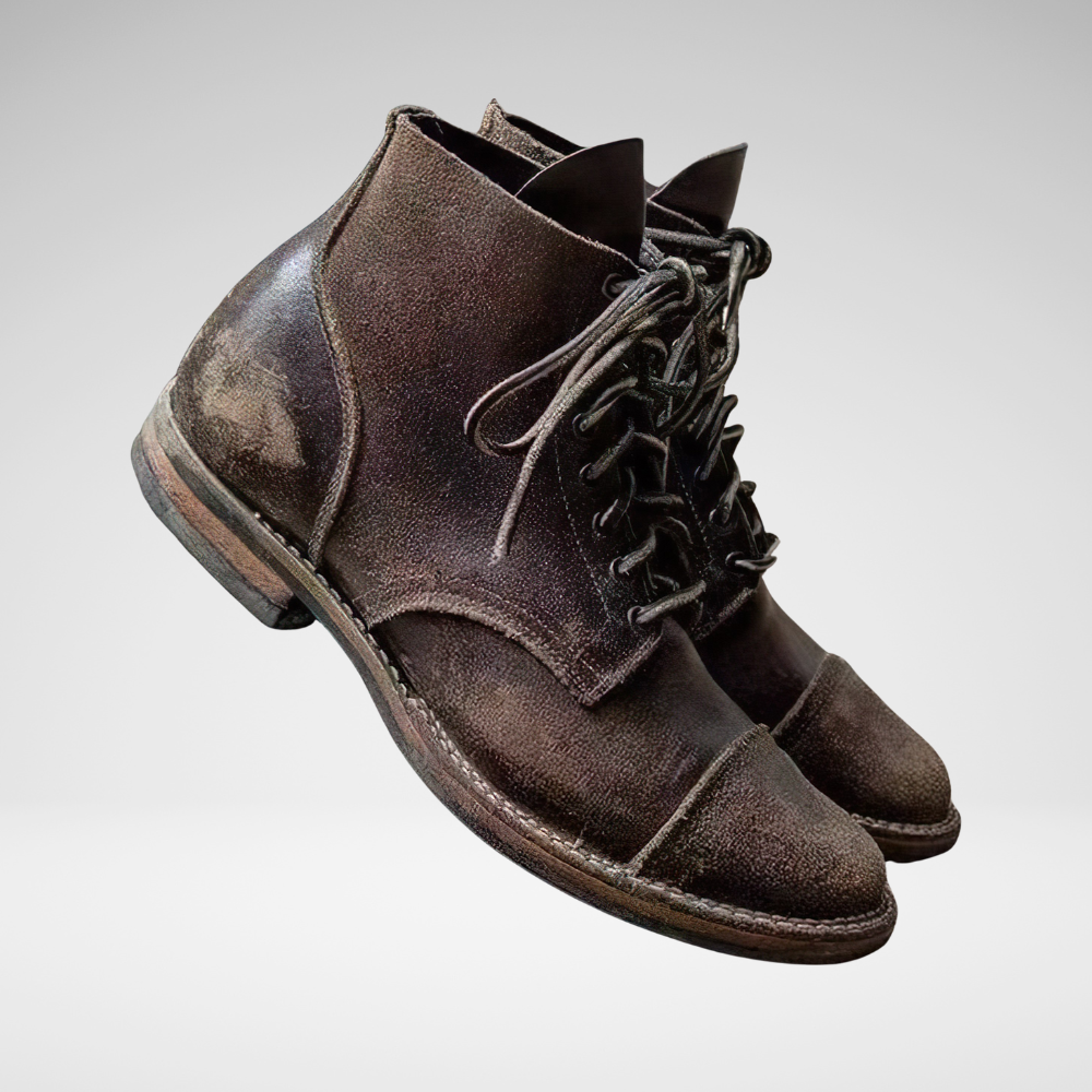 Men’s Vintage Leather Work Boots | Ankle Lace-Up
