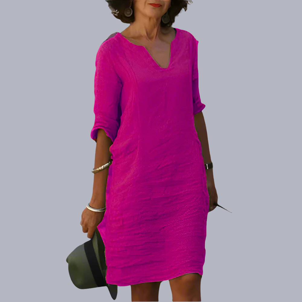Women’s Casual Summer Shift Dress | V Neck Short Sleeve Mini
