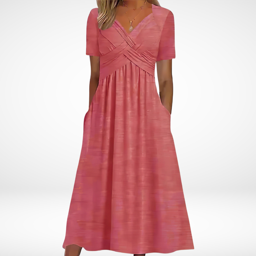 Women's Casual Summer Workwear Dress | Short Sleeve Midi
