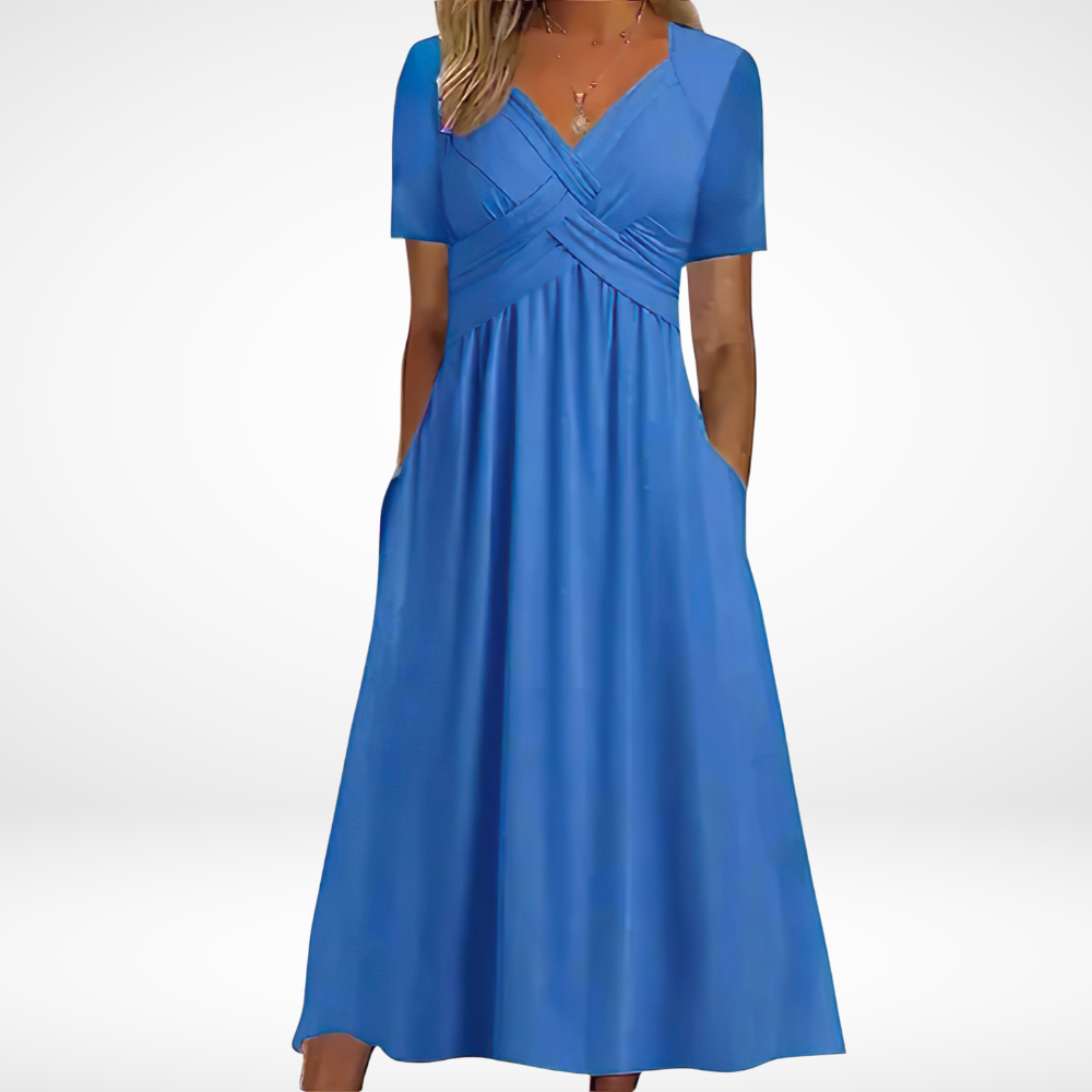 Women's Casual Summer Workwear Dress | Short Sleeve Midi