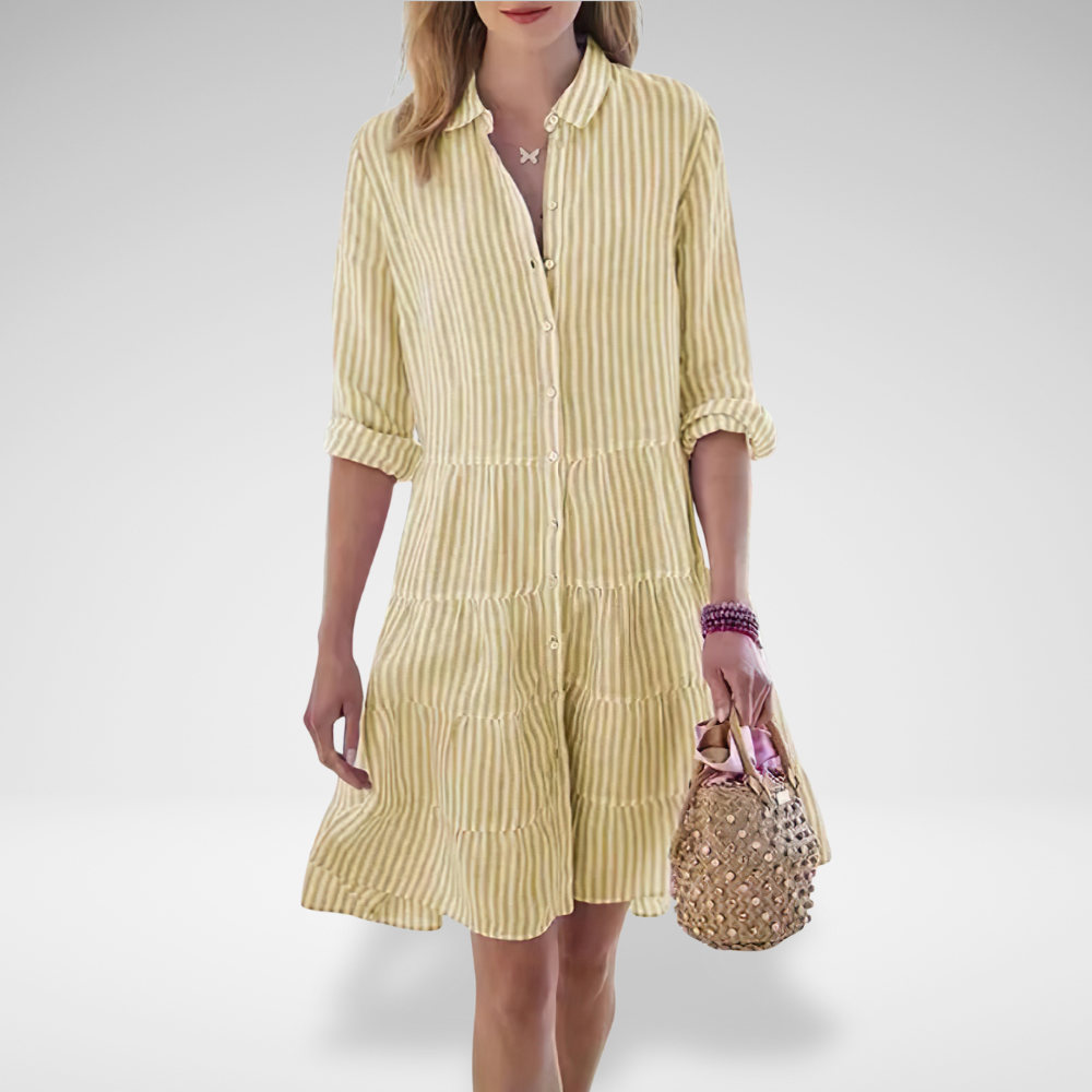 Women's Casual Striped Summer Shirt Dress | Short Mini