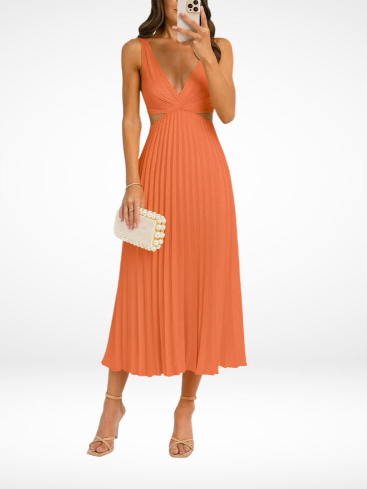 Women's Formal Summer Cocktail Dress | Sleeveless Midi