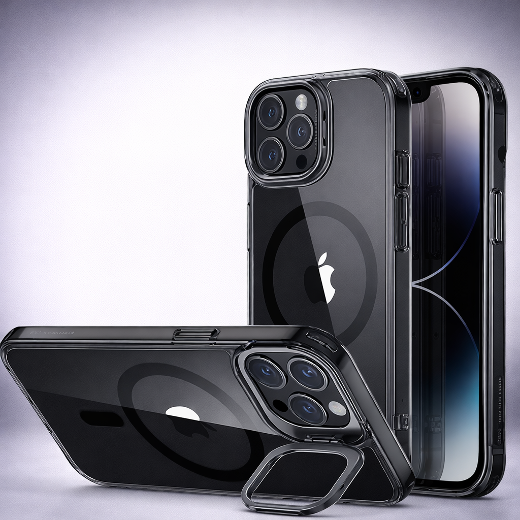 Phone Case Magnetic Clear Stand Shockproof Protective Cover