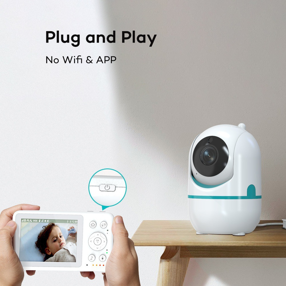 Baby Monitor Split Screen Dual Camera Night Vision Long Range Video