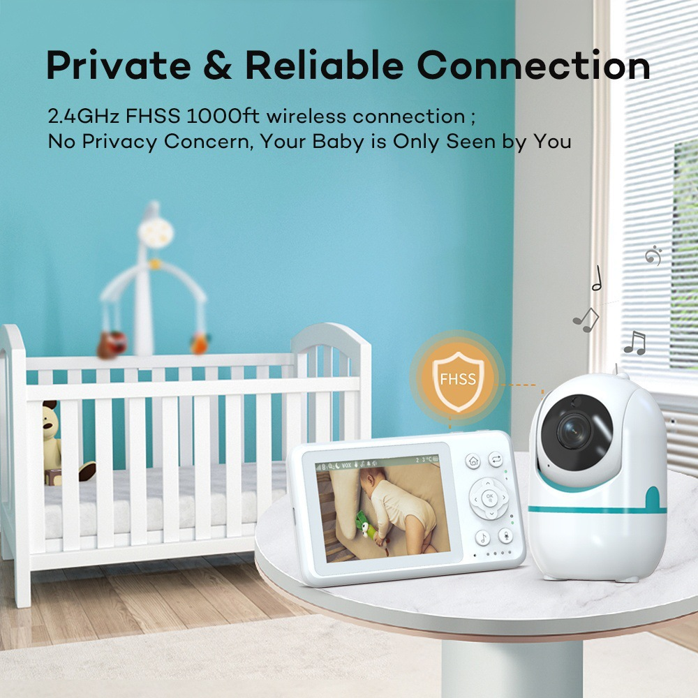 Baby Monitor Split Screen Dual Camera Night Vision Long Range Video