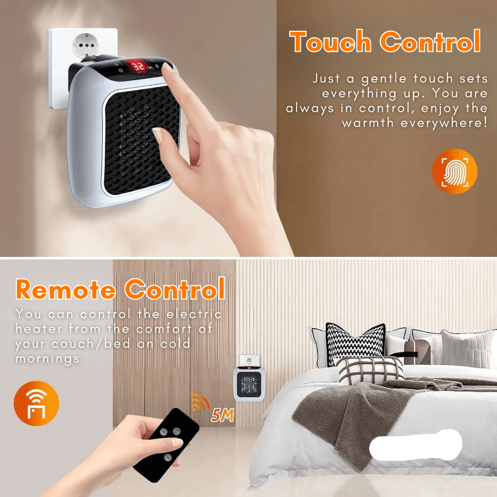 Best Portable Electric Wall Mounted Heater Instant Heat Energy Efficient 6