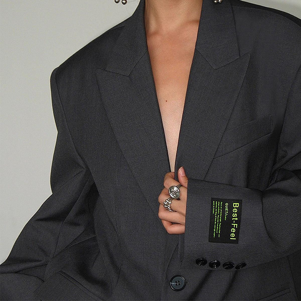 Black Oversized Blazer for Women Elegant Classic Style All Occasions 4