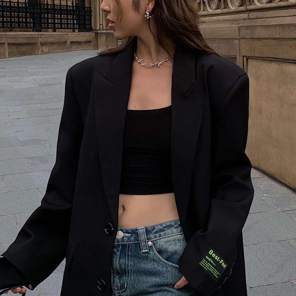 Black Oversized Blazer for Women Elegant Classic Style All Occasions 8