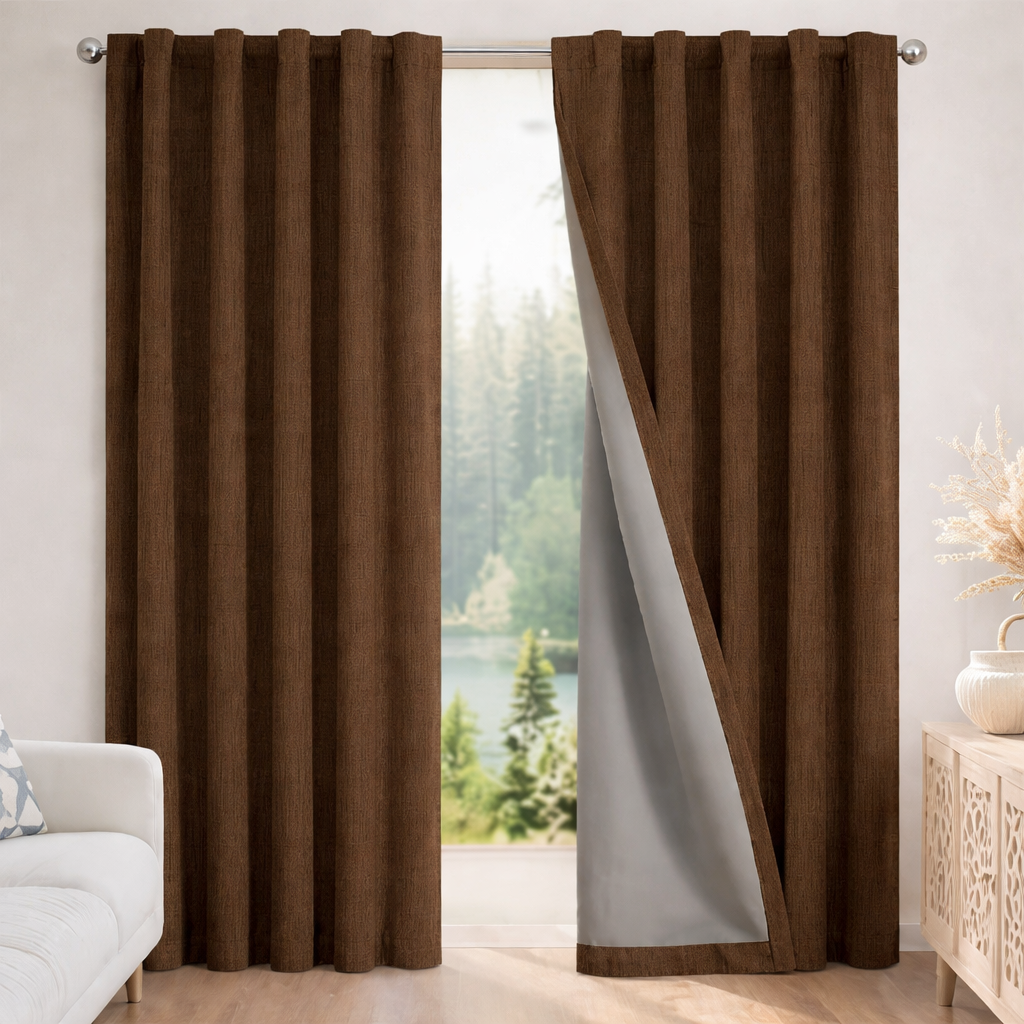 Blackout Curtains Thermal Insulated Faux Linen Window Drapes
