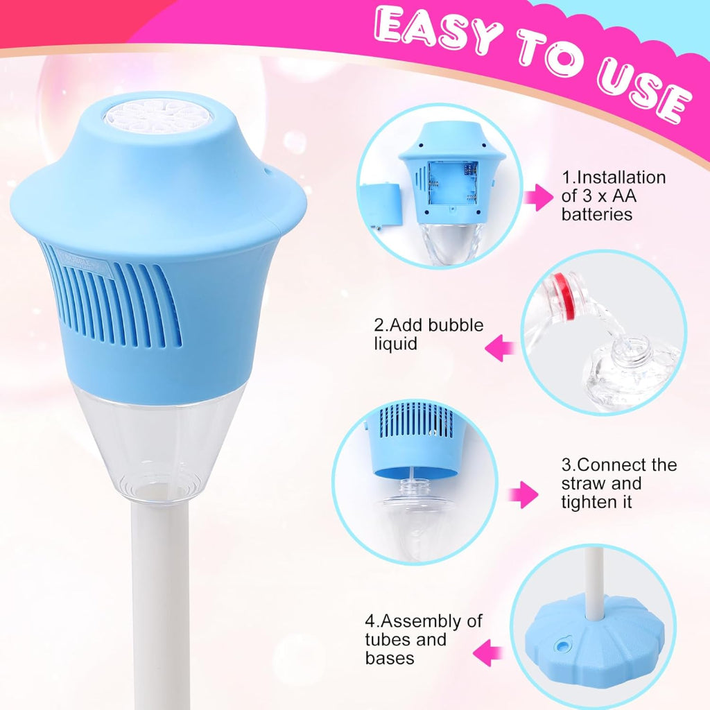 Bubble Machine Torch with LED Lights Music and Rechargeable Battery 3
