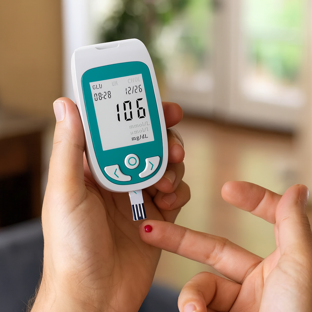 Blood Cholesterol Glucose Monitor Kit Home Testing