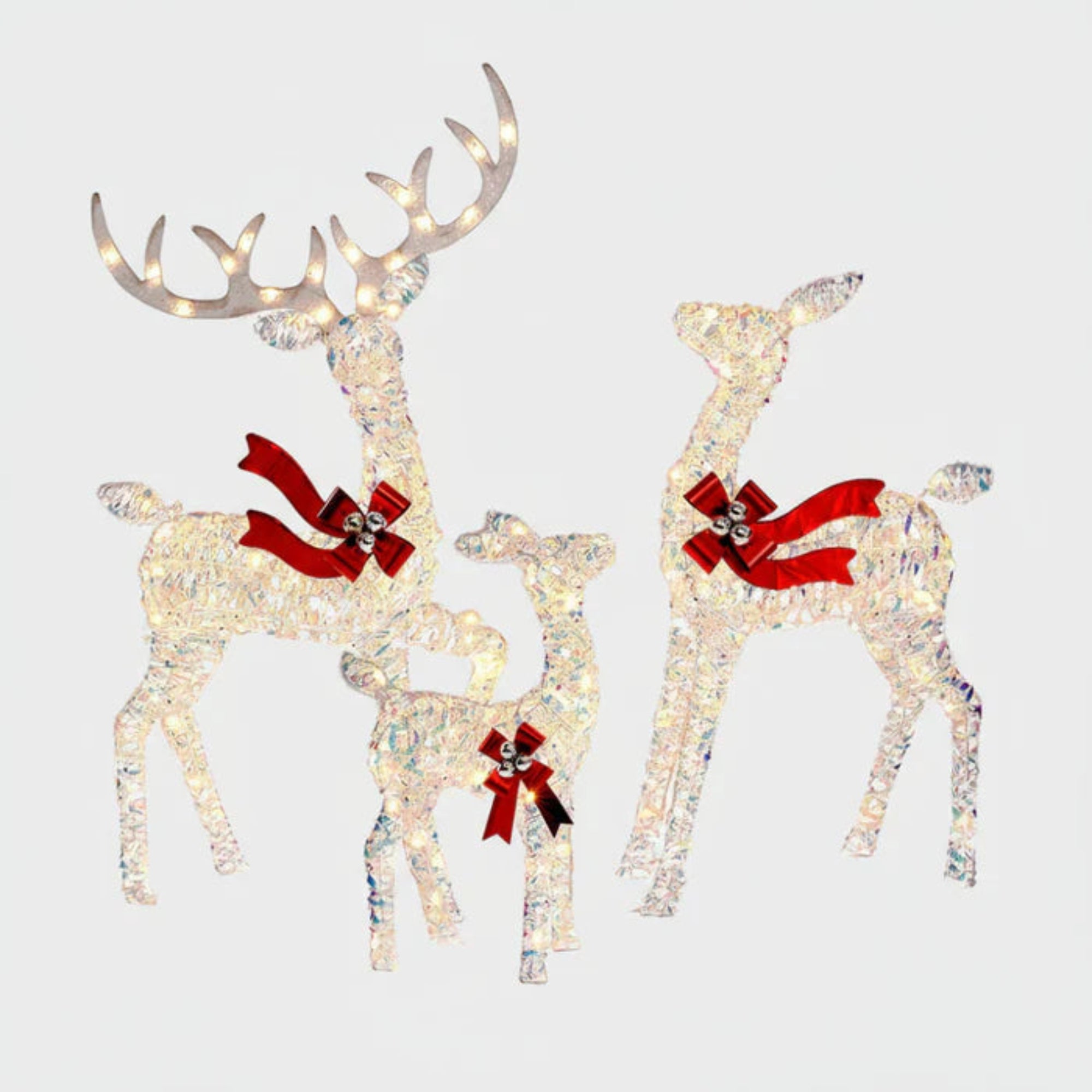 Christmas Deer Family Outdoor Decorations Lighted Waterproof Reindeer