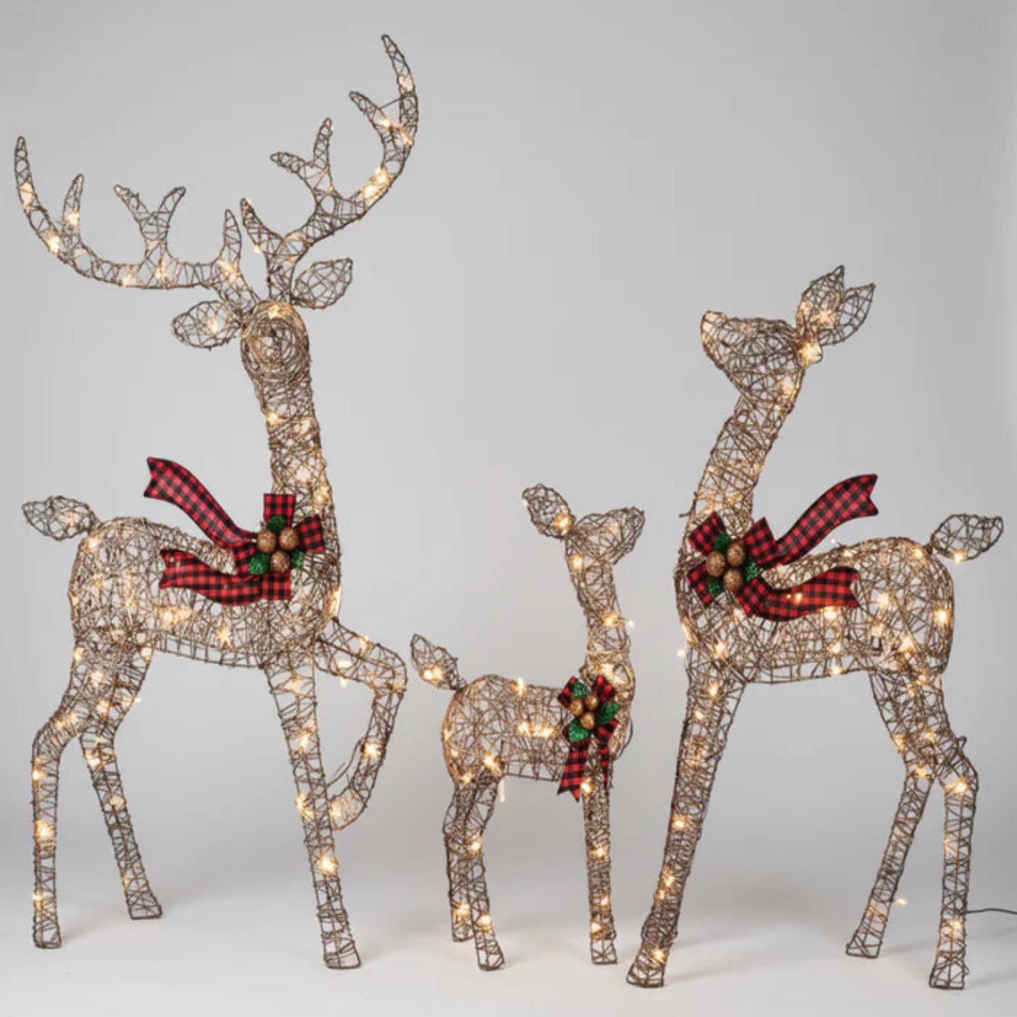 Christmas Deer Family Outdoor Decorations Lighted Waterproof Reindeer