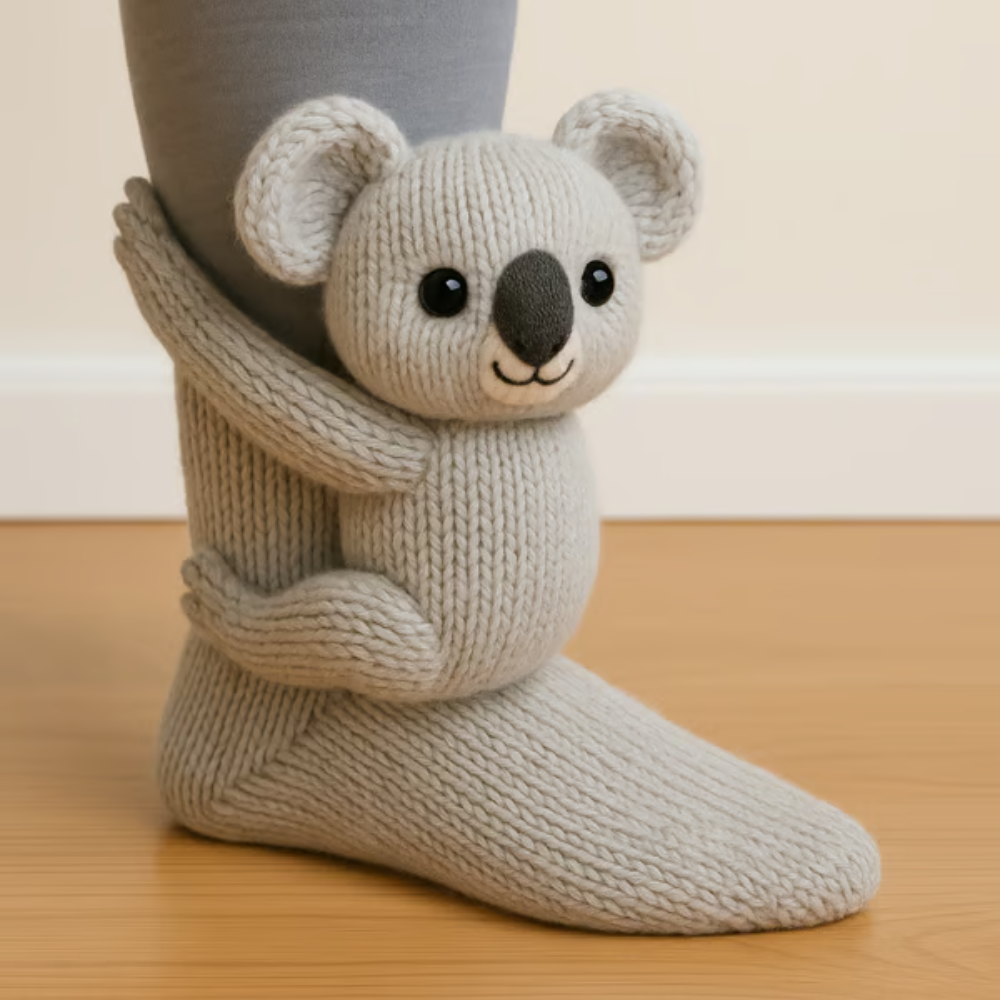 Cozy Animal Knitted Socks Plush Winter Slipper Socks