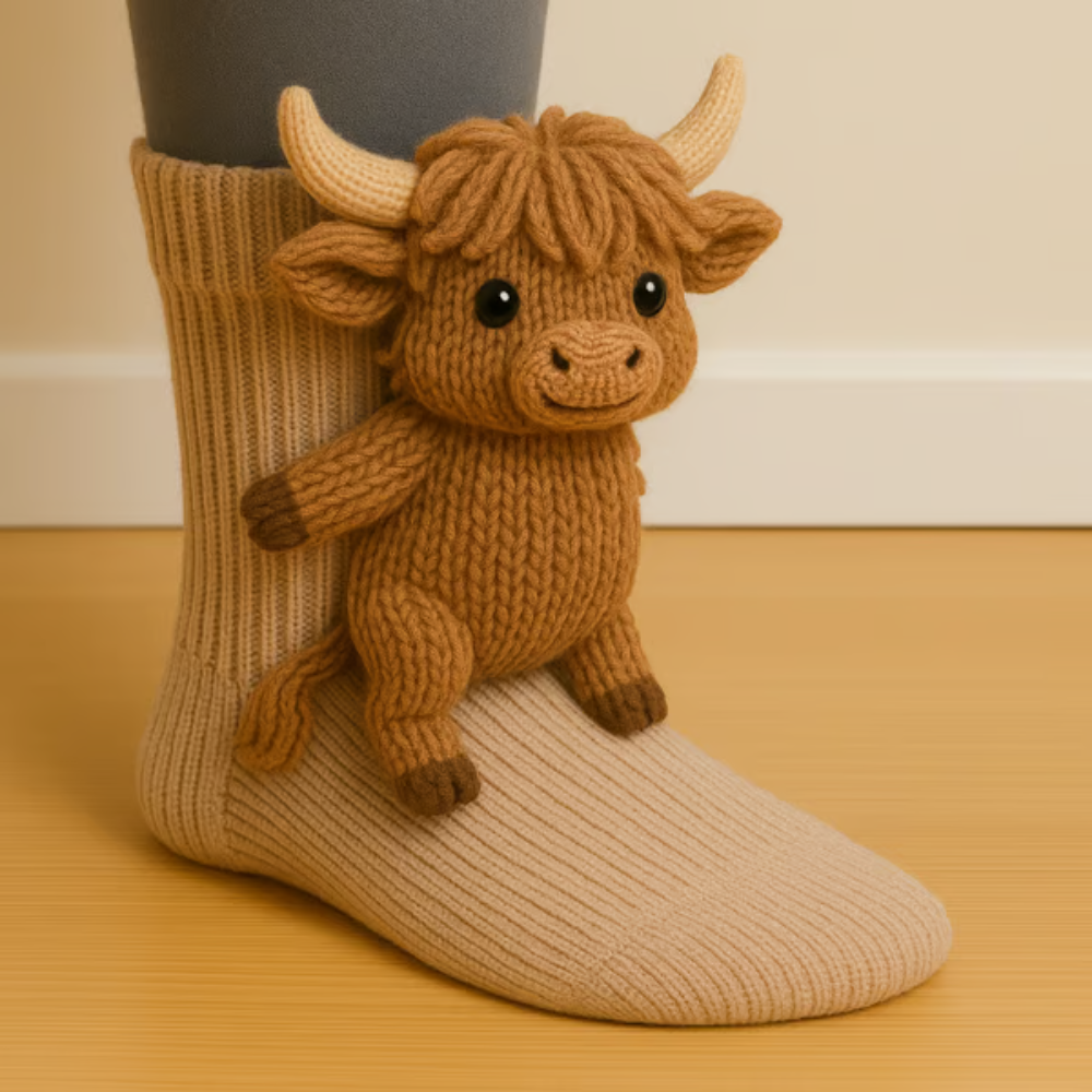Cozy Animal Knitted Socks Plush Winter Slipper Socks