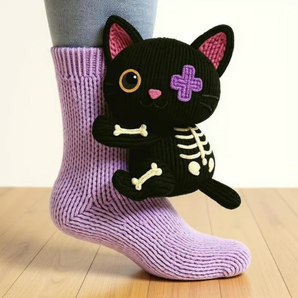 Cozy Animal Knitted Socks Plush Winter Slipper Socks