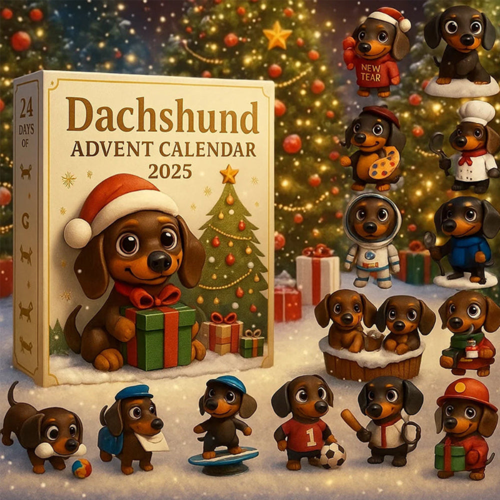 Dachshund Advent Calendar 2025 Festive Countdown Mini Figures Set 1