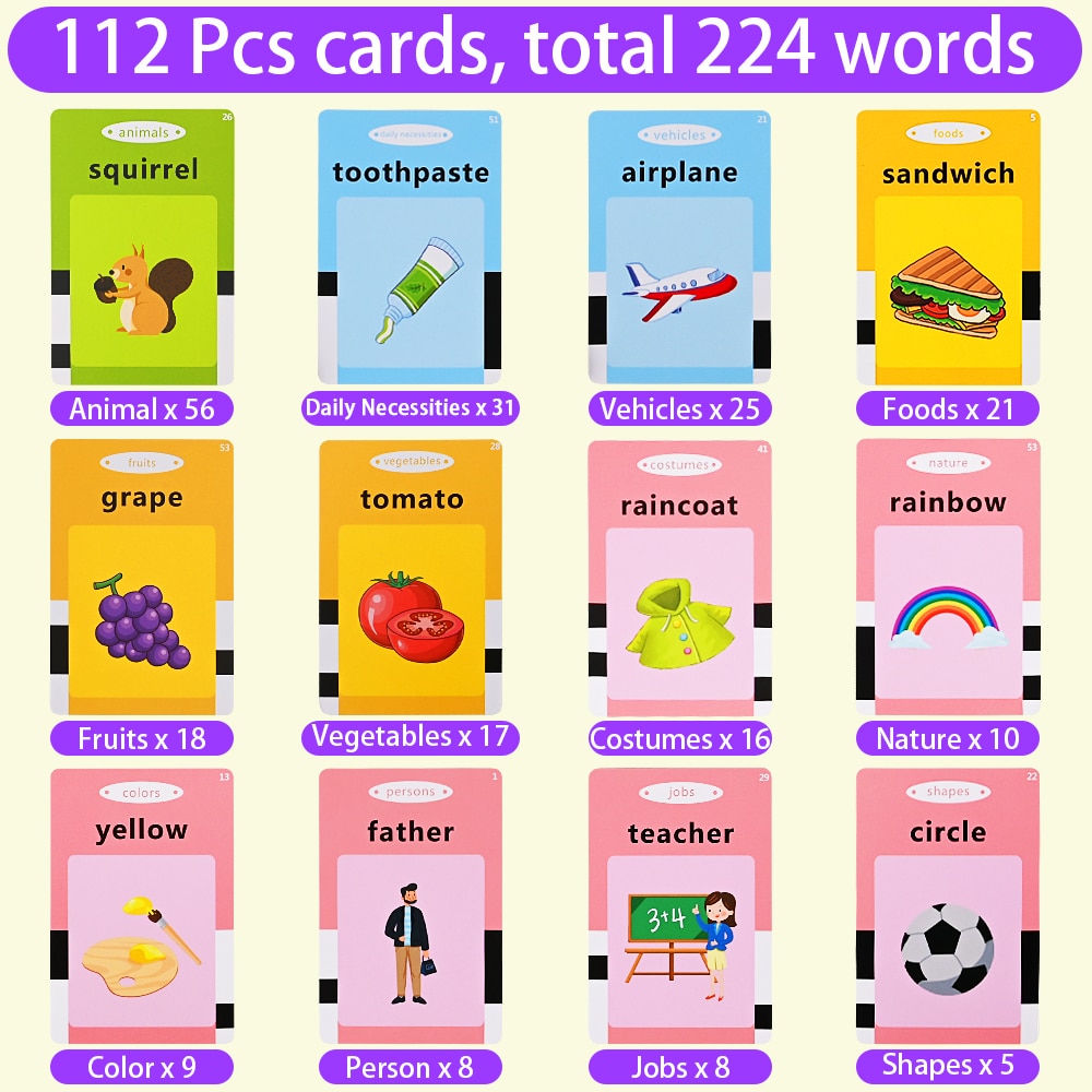 Educational Audio Cognitive Cards Learning Tool for Kids 4