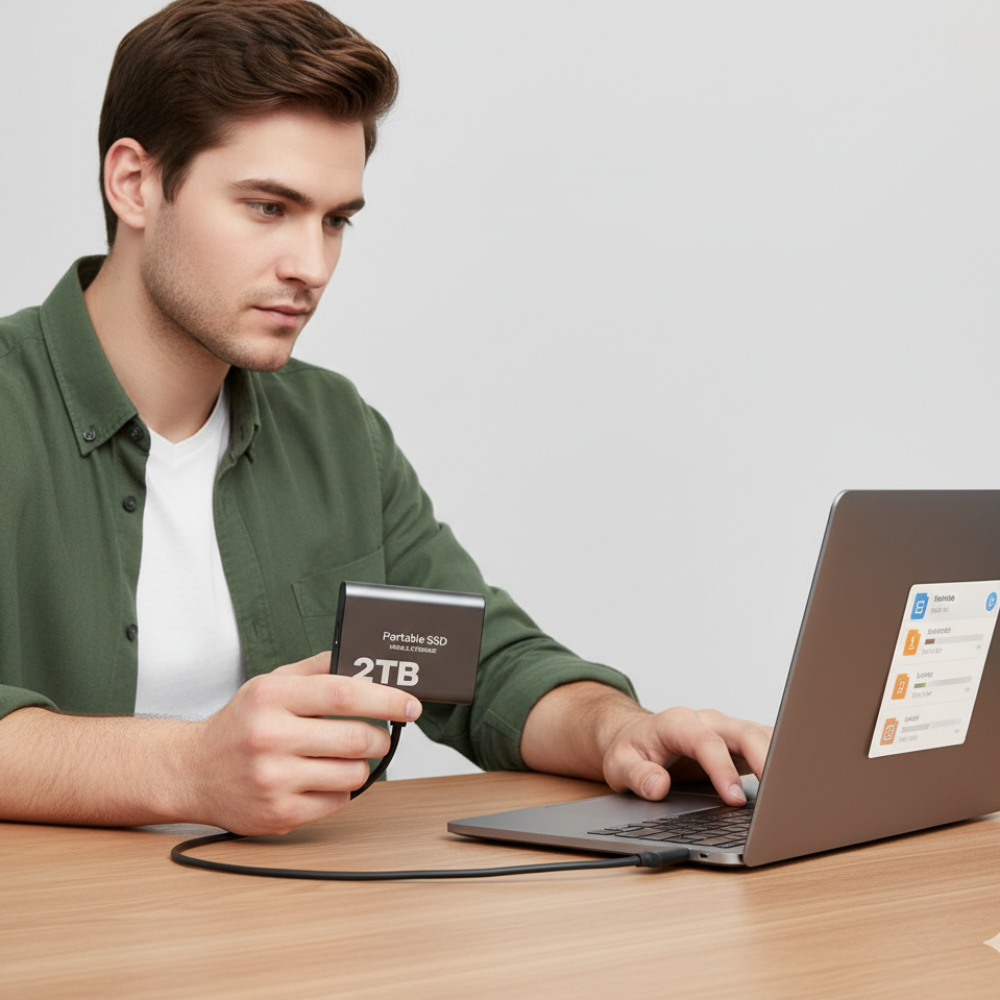 External SSD 2TB Portable USB-C Drive for Fast Laptop and PC Storage