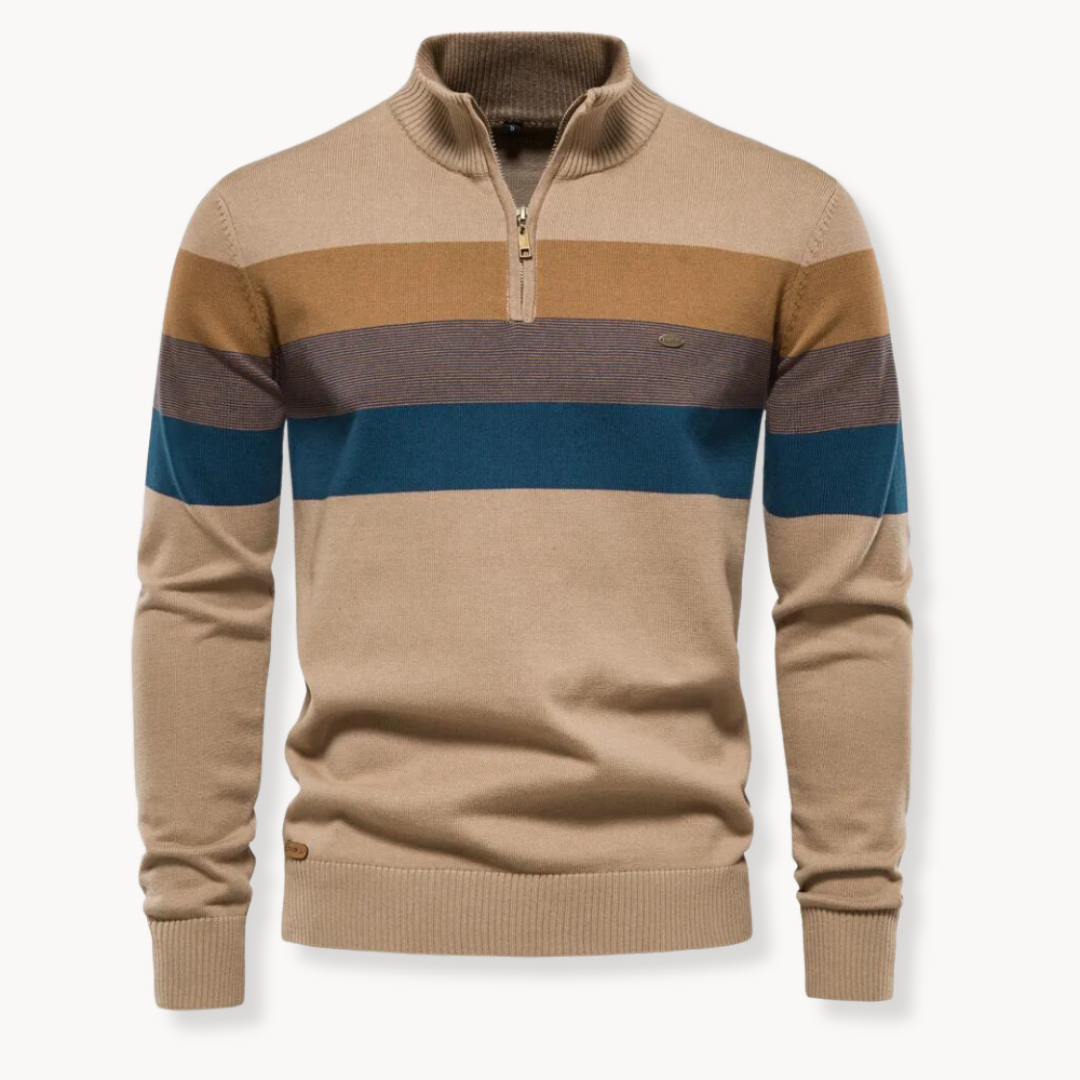 Men’s Knit Zipper Sweater | Long Jumper Casual Fit