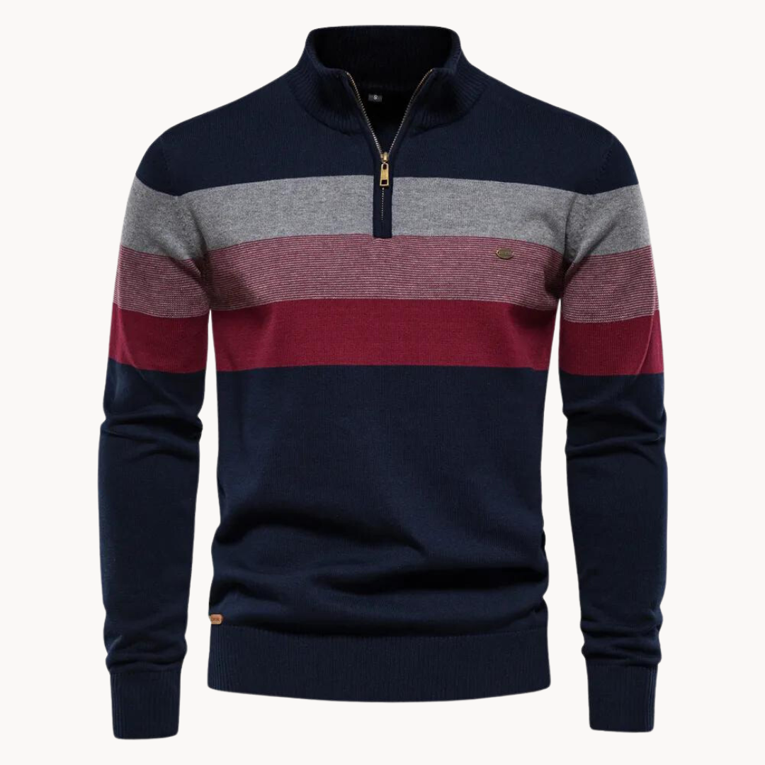 Men’s Knit Zipper Sweater | Long Jumper Casual Fit