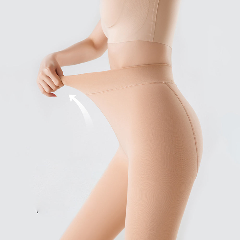 Fleece Lined Tights Women Thermal Winter Leggings Fake Sheer Pantyhose