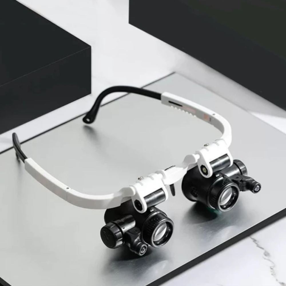 Glasses Magnification LED Magnifier with Adjustable 8x 15x 23x Lenses 0