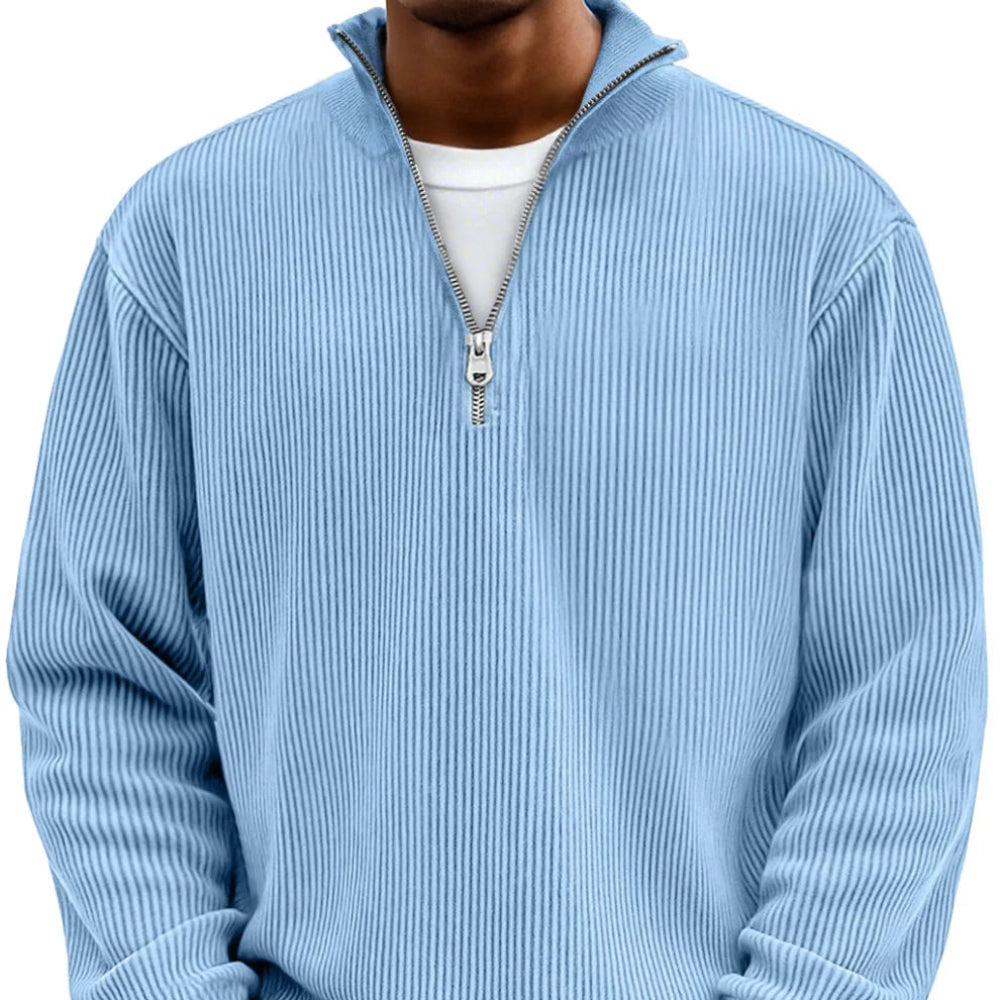 Half-Zip Stylish Sweater Comfortable Warm Fashion for Men 0