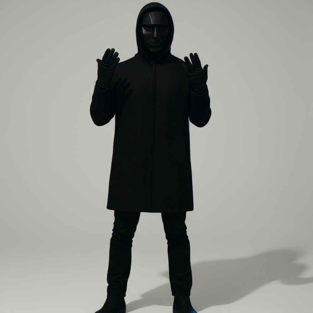 Kids Halloween Costume Black Cosplay Jumpsuit with Mask and Gloves
