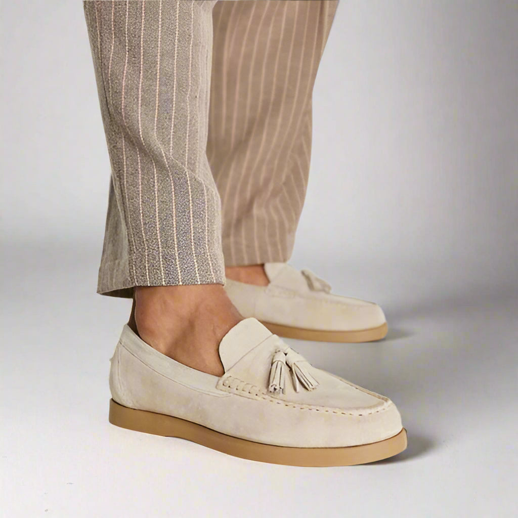 Men’s Suede Tassel Loafers Shoes | Barefoot Casual Fit