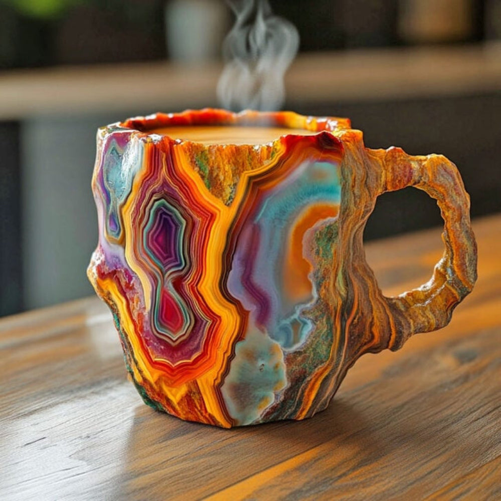 Insulated Mineral Crystal Coffee Mug Unique Design 350-450 ml 2