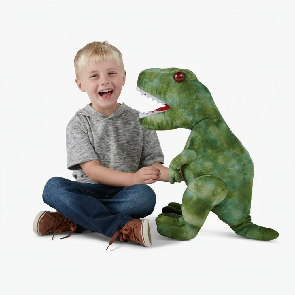 Interactive Plush Dinosaur Toy T-Rex Voice Mimicking Cuddly Fun 0