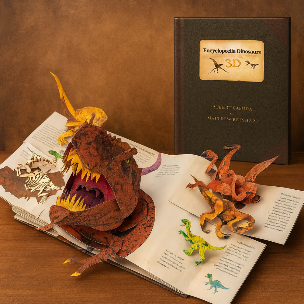 Interactive Pop Up Dinosaur Book Kids Educational 3D Novelty
