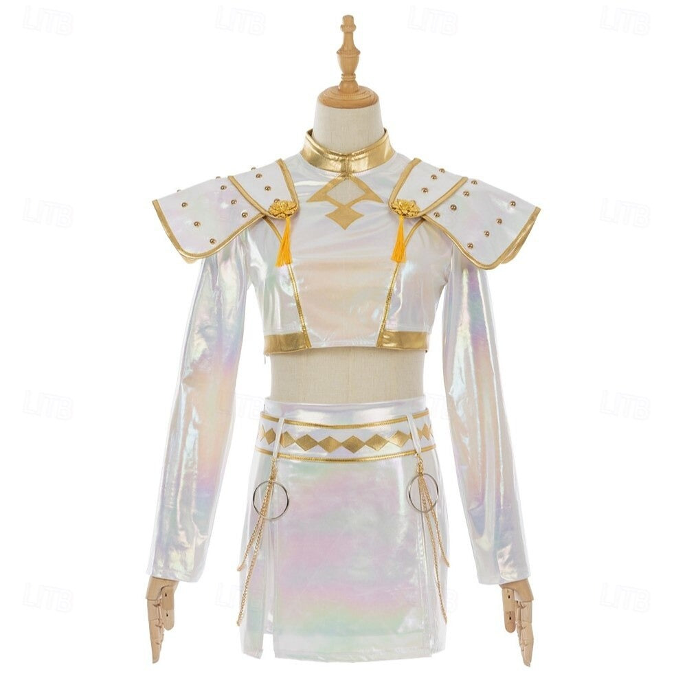 Girls Holographic Dance Costume Set Halloween Cosplay