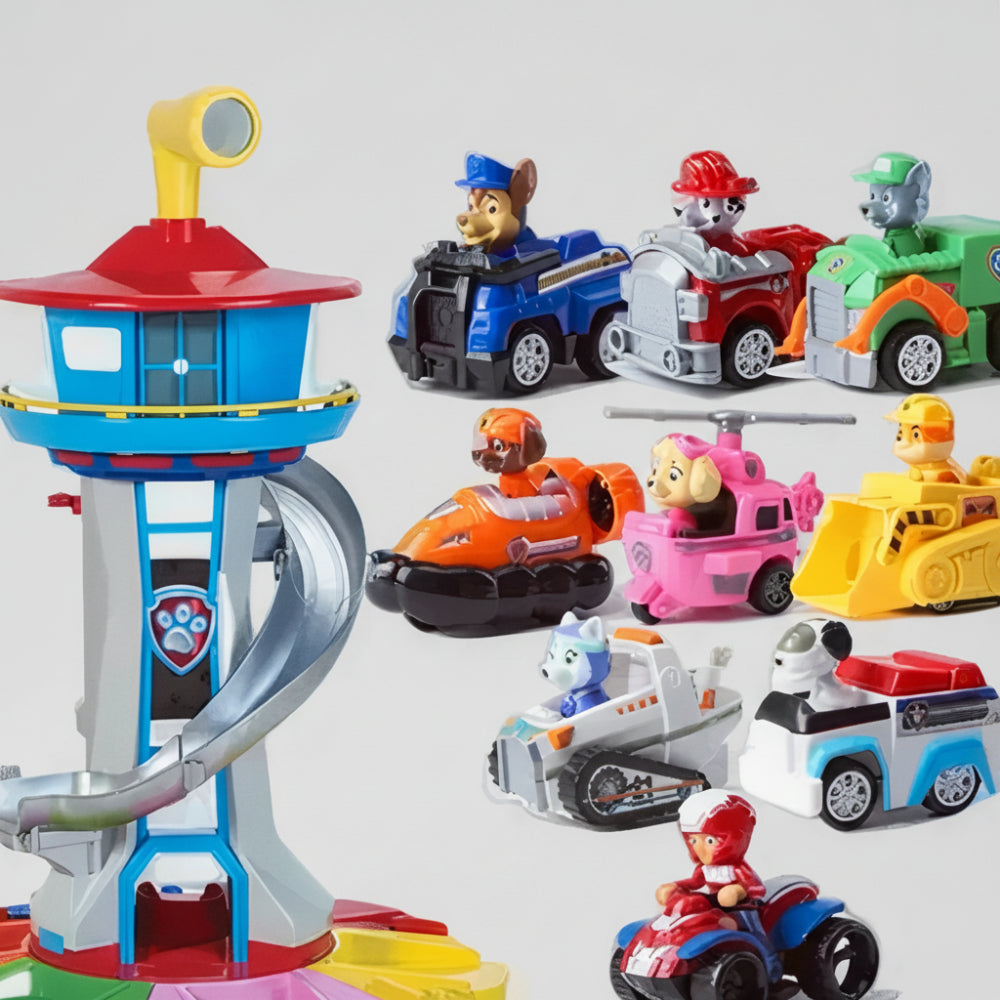 Kids Playset Slide Tower Toy Cars