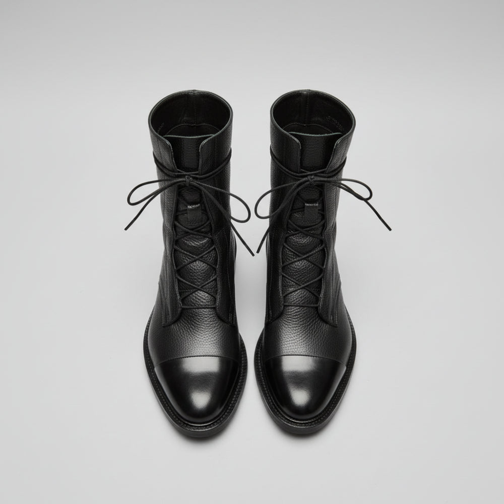 Women Lace Up Ankle Boots - Leather Dress Shoes