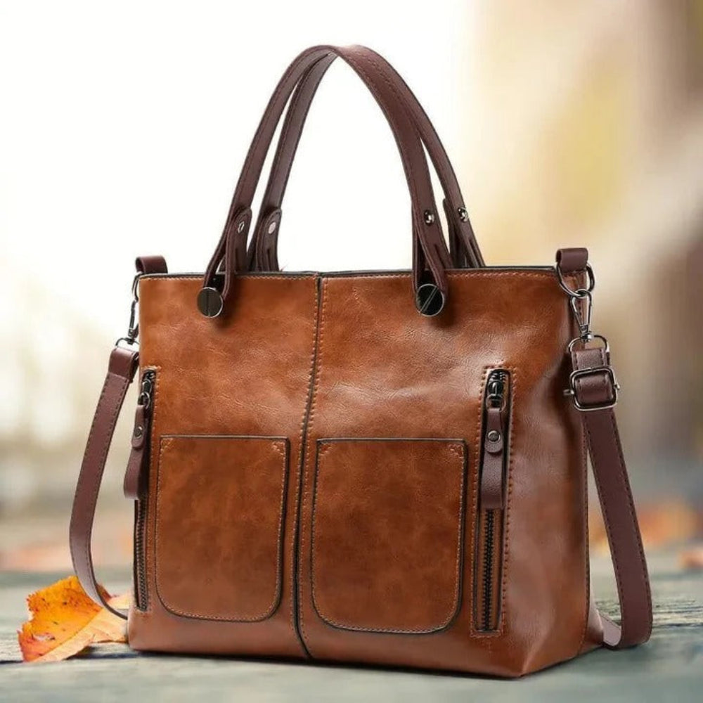 Leather Tote Bag for Work Casual Use Spacious Stylish Design 0
