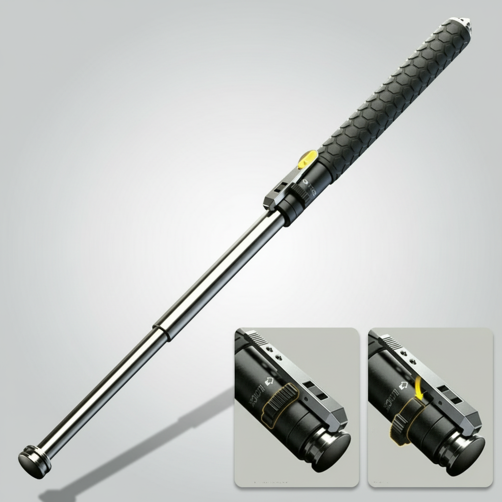 Lightweight Automatic Hiking Pole Self-Defense Trekking Stick 6