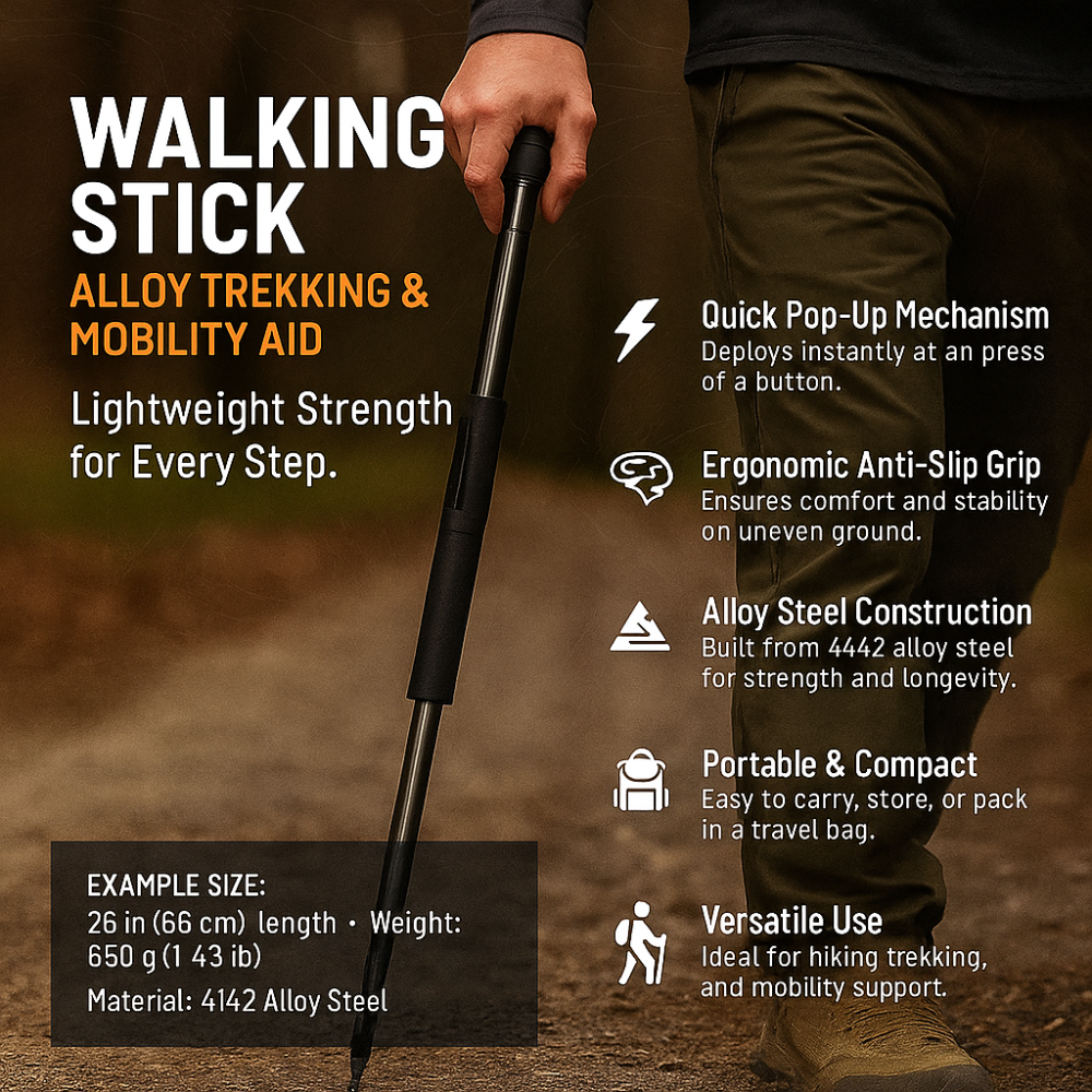Lightweight Automatic Walking Stick Mobility Aid with Anti-Slip Grip 2
