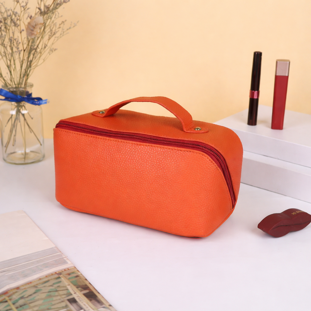Makeup Bag Large Capacity PU Leather Travel Cosmetic Organizer