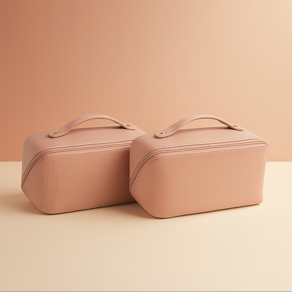 Makeup Bag Large Capacity PU Leather Travel Cosmetic Organizer