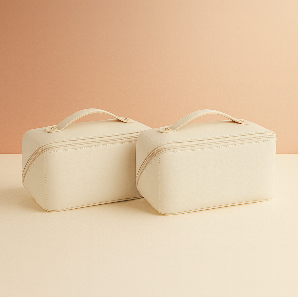 Makeup Bag Large Capacity PU Leather Travel Cosmetic Organizer