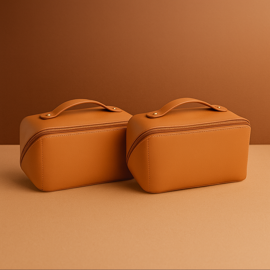 Makeup Bag Large Capacity PU Leather Travel Cosmetic Organizer