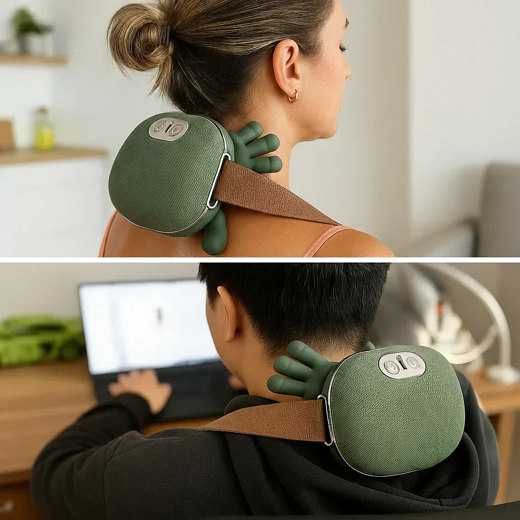 Neck Massager Heat Therapy Portable Ergonomic Muscle Relaxer